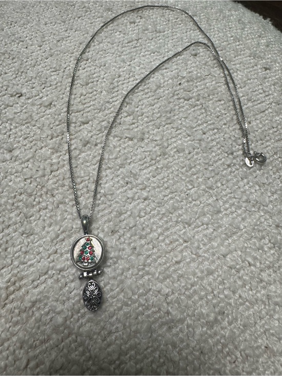 Jewelry - Silver Christmas Tree Pendant Necklace - Sterling silver chain
